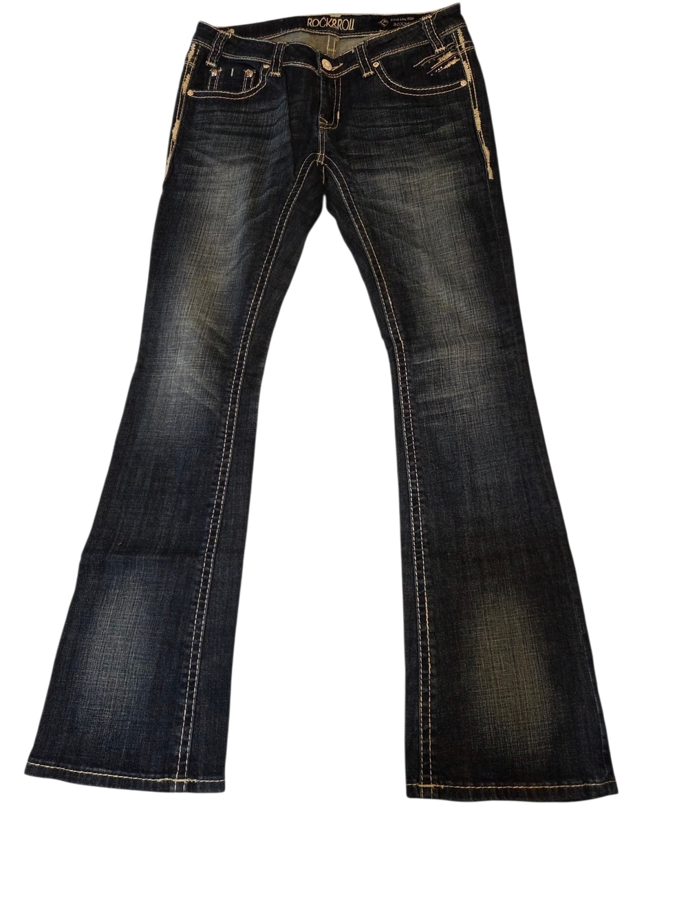 Rock & Roll Cowgirl Dark Blue Flare Jeans